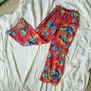 lightweight floral wide leg bellbottoms